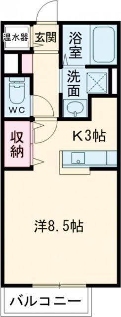ボナールハイツ(1K/1階)の間取り写真