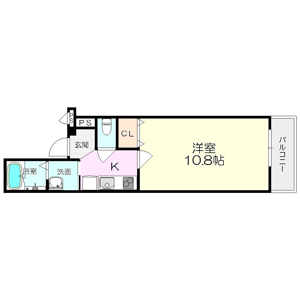 フジパレス塚口VI番館(1K/1階)の間取り写真