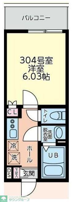 フルセイル中山II(1K/3階)の間取り写真