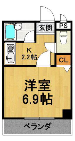 アベニュー曙(1K/3階)の間取り写真