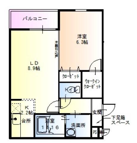 ピアチェーレII番館(1LDK/1階)の間取り写真