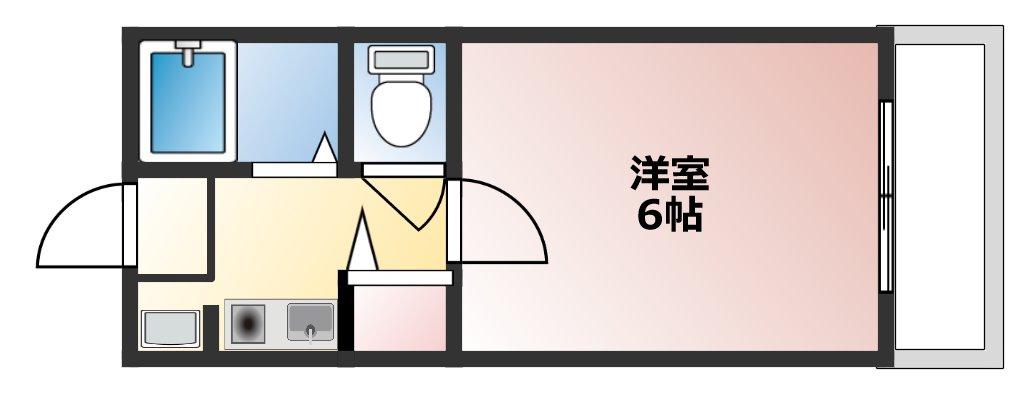 ルックハイツI(1K/1階)の間取り写真