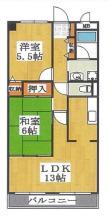 パールグレイス(2LDK/1階)の間取り写真
