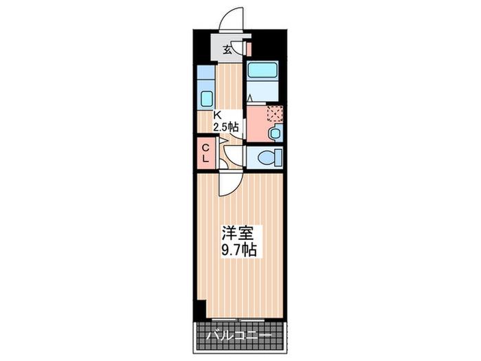 ルーナパッソ(1K/3階)の間取り写真