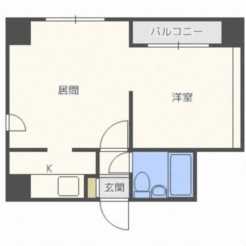 パールタウン大通(1DK/7階)の間取り写真