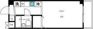クラージュ等々力(1K/2階)の間取り写真
