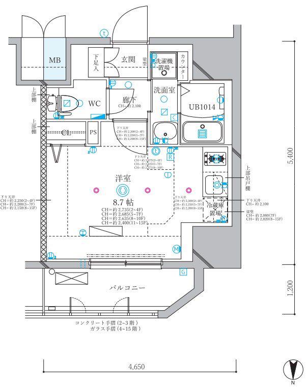 ディアレイシャス名古屋浄心II(ワンルーム/4階)の間取り写真