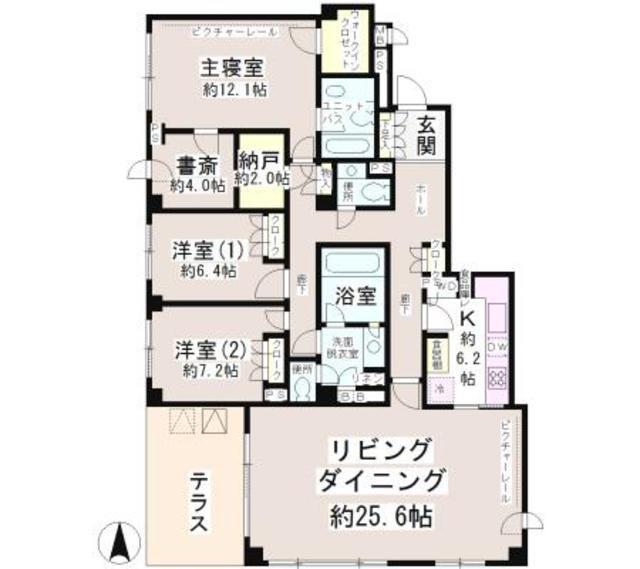 大山パークヒルズ(3LDK/1階)の間取り写真