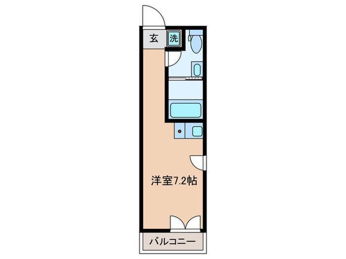 LES CHASSIS(ワンルーム/4階)の間取り写真