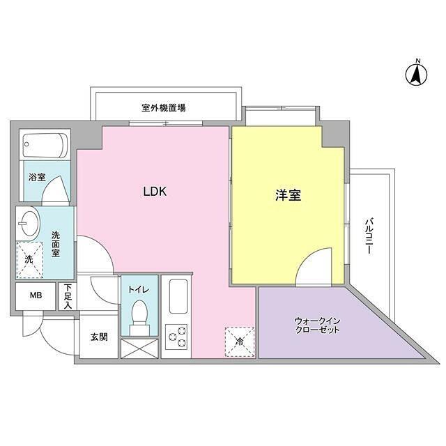 ボヌール都立大学弐番館(1LDK/3階)の間取り写真