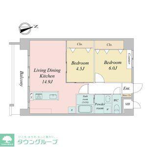 BERG大須(2LDK/2階)の間取り写真