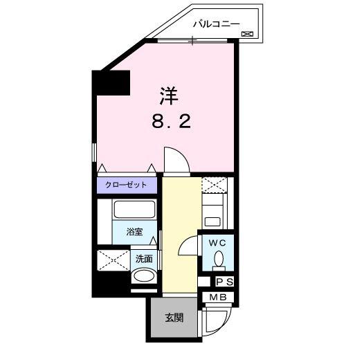 イル・コンソラーレ(1K/2階)の間取り写真