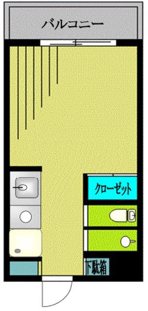 ヴィラ グリシーナ(ワンルーム/6階)の間取り写真