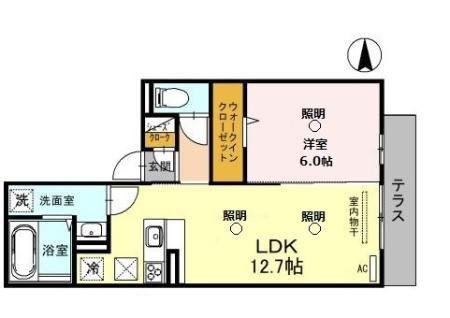 ガーデンハイツ(1LDK/1階)の間取り写真