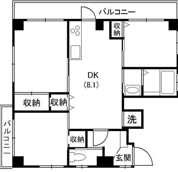 神谷ビル(3DK/4階)の間取り写真