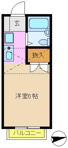 ドエル・エム1(1K/2階)の間取り写真