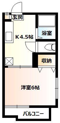 サンシティ中央林間(1K/2階)の間取り写真