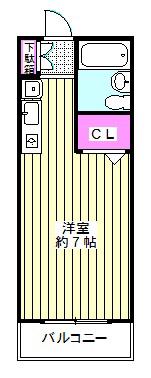 ウインザーパレス川口(ワンルーム/1階)の間取り写真