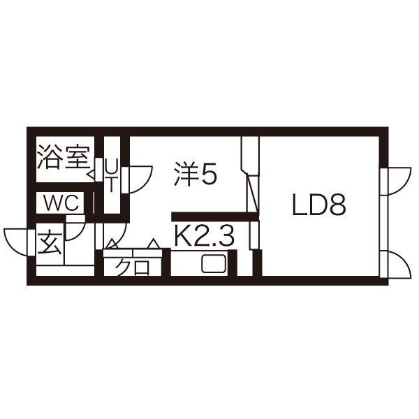 ポーザタウン当別NO-1(1LDK/3階)の間取り写真