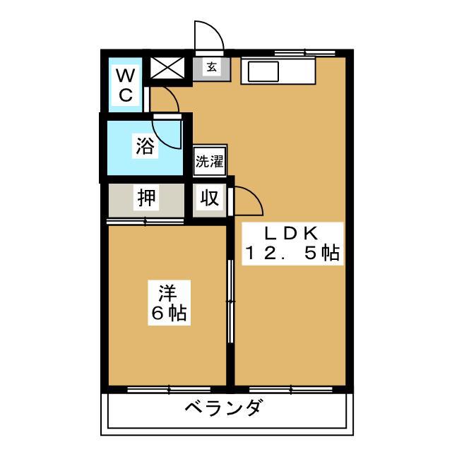 ひまわりハイツ(1LDK/2階)の間取り写真
