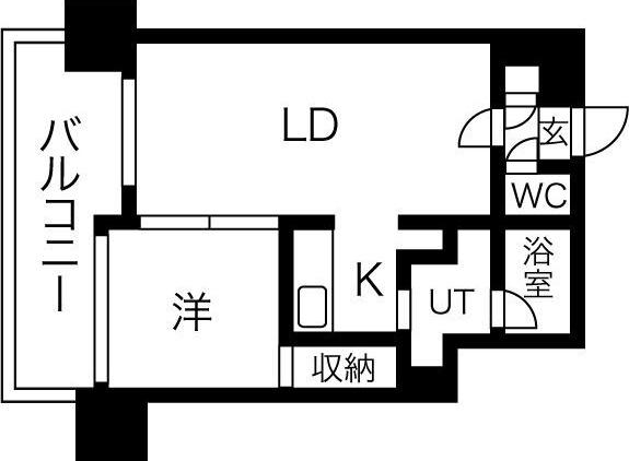 エッジウォーターテラス(1LDK/11階)の間取り写真