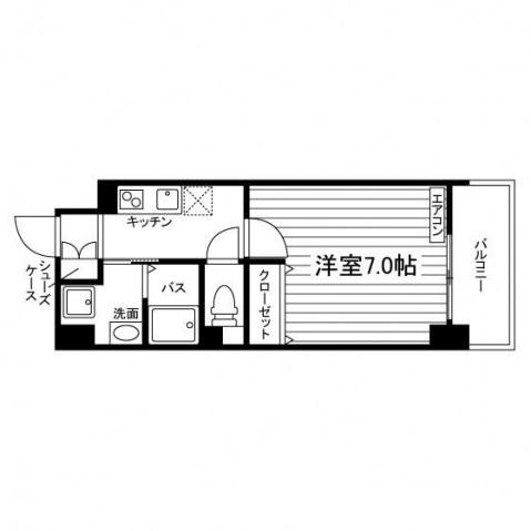 ミルディエス五十人町(1K/4階)の間取り写真