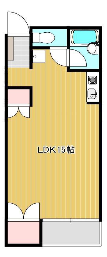 ディマンシェ・パル(ワンルーム/4階)の間取り写真