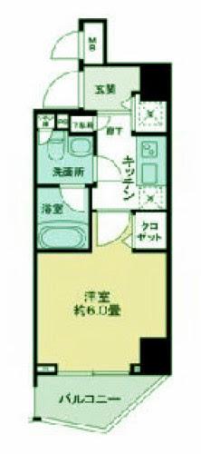 KDA品川大崎(1K/3階)の間取り写真