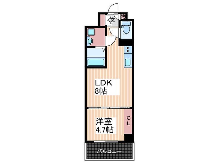 グランシーハイム光町(1LDK/9階)の間取り写真