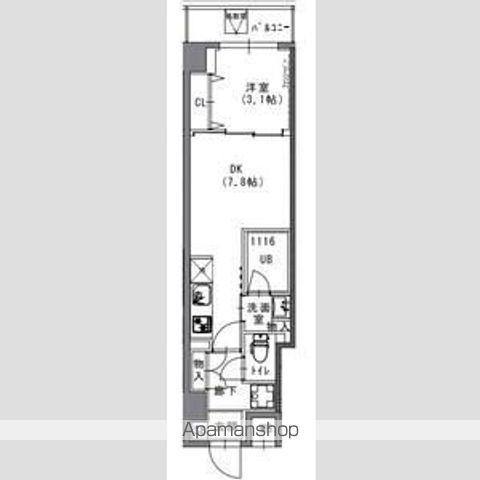 S-RESIDENCE菊川RIVIE(1DK/7階)の間取り写真