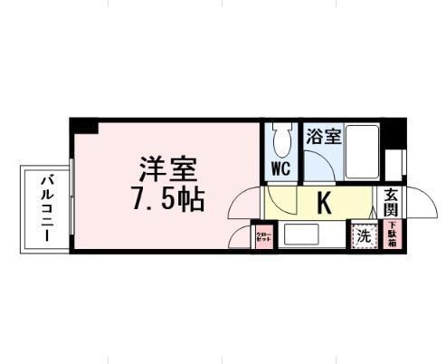 GRAND-RESIDE MALLIA(1K/2階)の間取り写真