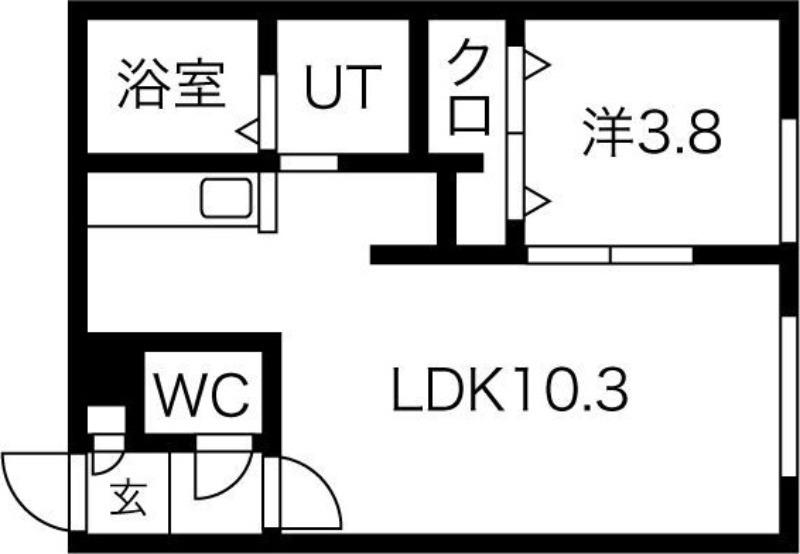 レジデンス北23条(1LDK/3階)の間取り写真