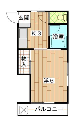 グリーンコーポ(1K/1階)の間取り写真