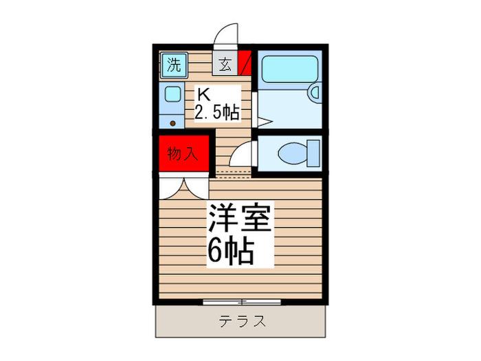 ミヤビハイツII(1K/1階)の間取り写真