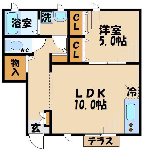 パルフラッツ(1LDK/1階)の間取り写真