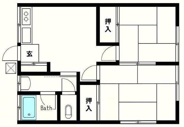 ハイム新堀(2DK/1階)の間取り写真