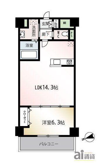 MQUARTO新座(1LDK/3階)の間取り写真