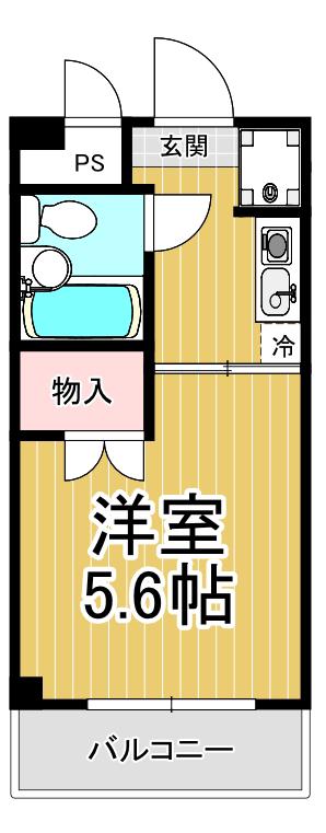 Kビル(1K/1階)の間取り写真