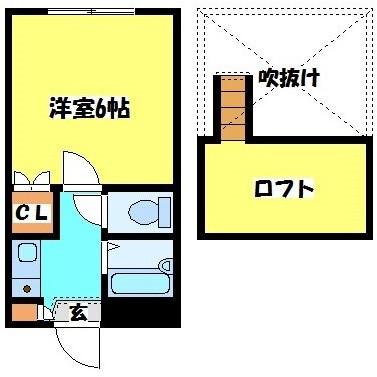 ジラソーレ(1K/2階)の間取り写真