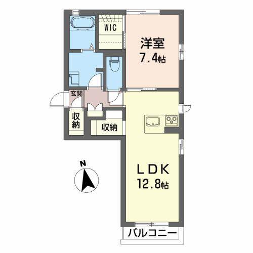 クオーレ美禅(1LDK/2階)の間取り写真
