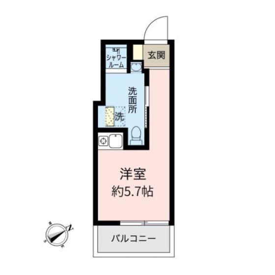 ライフプラス三篠(ワンルーム/4階)の間取り写真