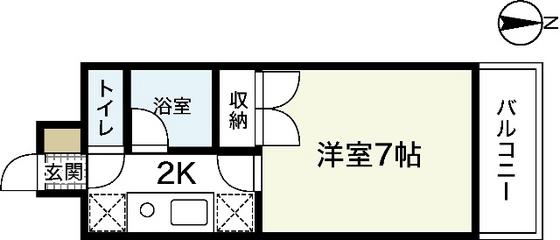 ボヌール千田(1K/7階)の間取り写真