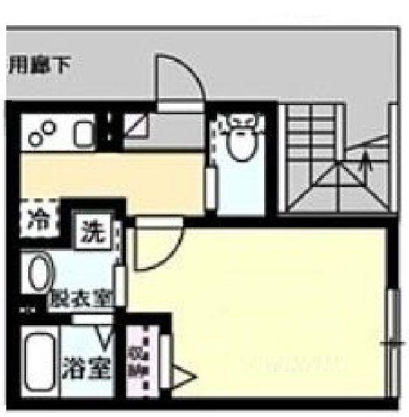 ベイルーム本町通(1K/2階)の間取り写真