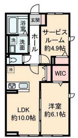 ハイムメゾン新狭山A(1SLDK/2階)の間取り写真