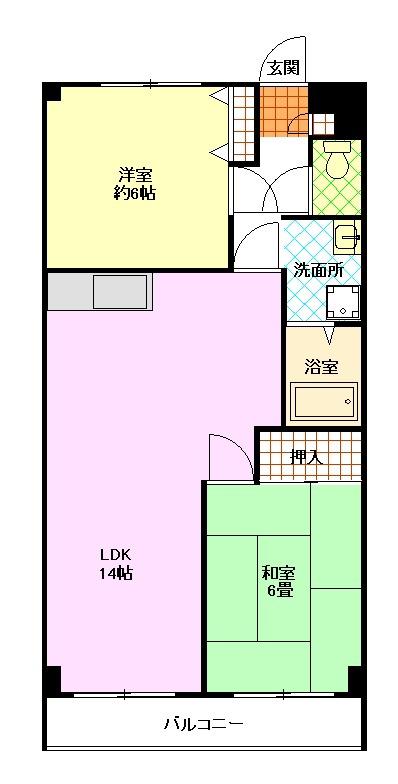 第三桜マンション(2LDK/2階)の間取り写真
