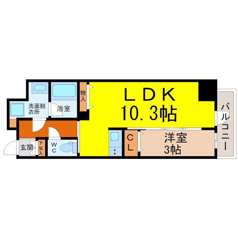 BLESTON COURT KANAYAMA(1LDK/2階)の間取り写真
