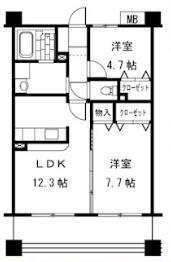 ガーデンコート世田谷(2LDK/2階)の間取り写真