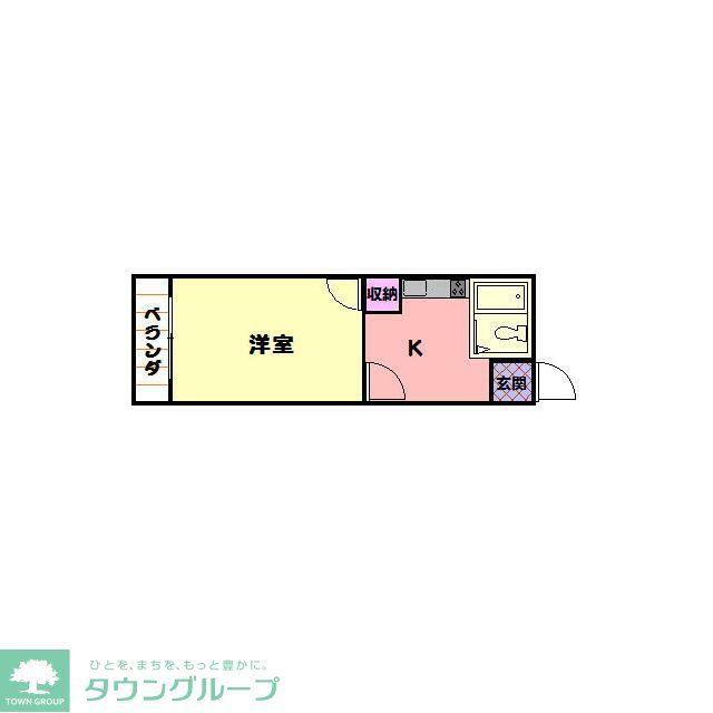 光明不動産第10テナント(1K/2階)の間取り写真