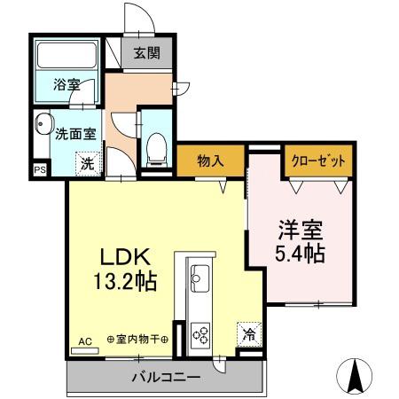 SKY AVENUE YOKOHAMA(1LDK/3階)の間取り写真