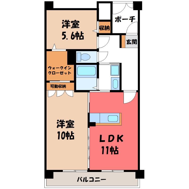ヴィラアルビレオ(2LDK/3階)の間取り写真